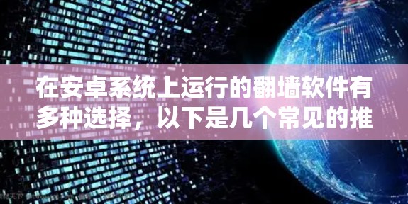 在安卓系统上运行的翻墙软件有多种选择，以下是几个常见的推荐